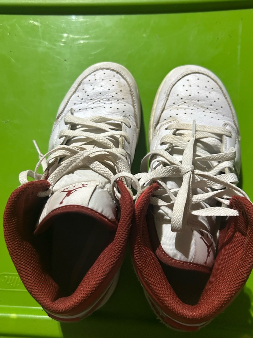 Jordan Kids White and Red High-Top Sneakers - Classic Jumpman